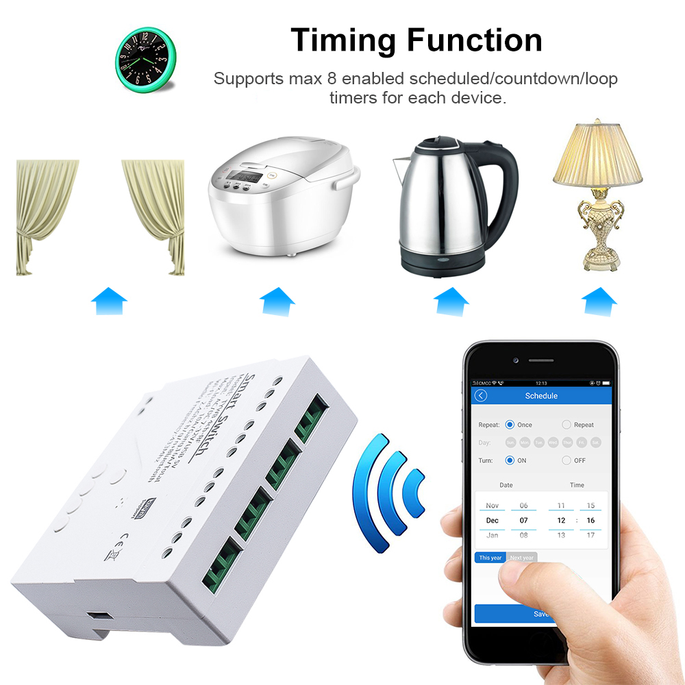 Wifi Akıllı Işık Anahtarı 4CH  - Tuya 4 Channel incelemesi ve fiyatı